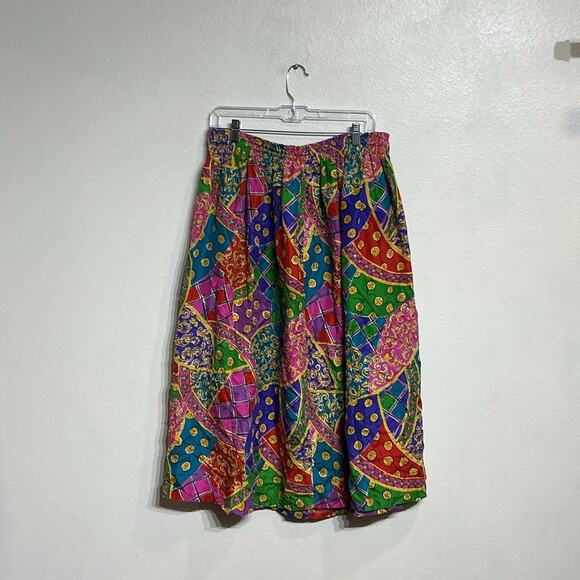 Anna and Frank Pink Silk Vintage Midi Skirt Sz XL - Picture 8 of 11